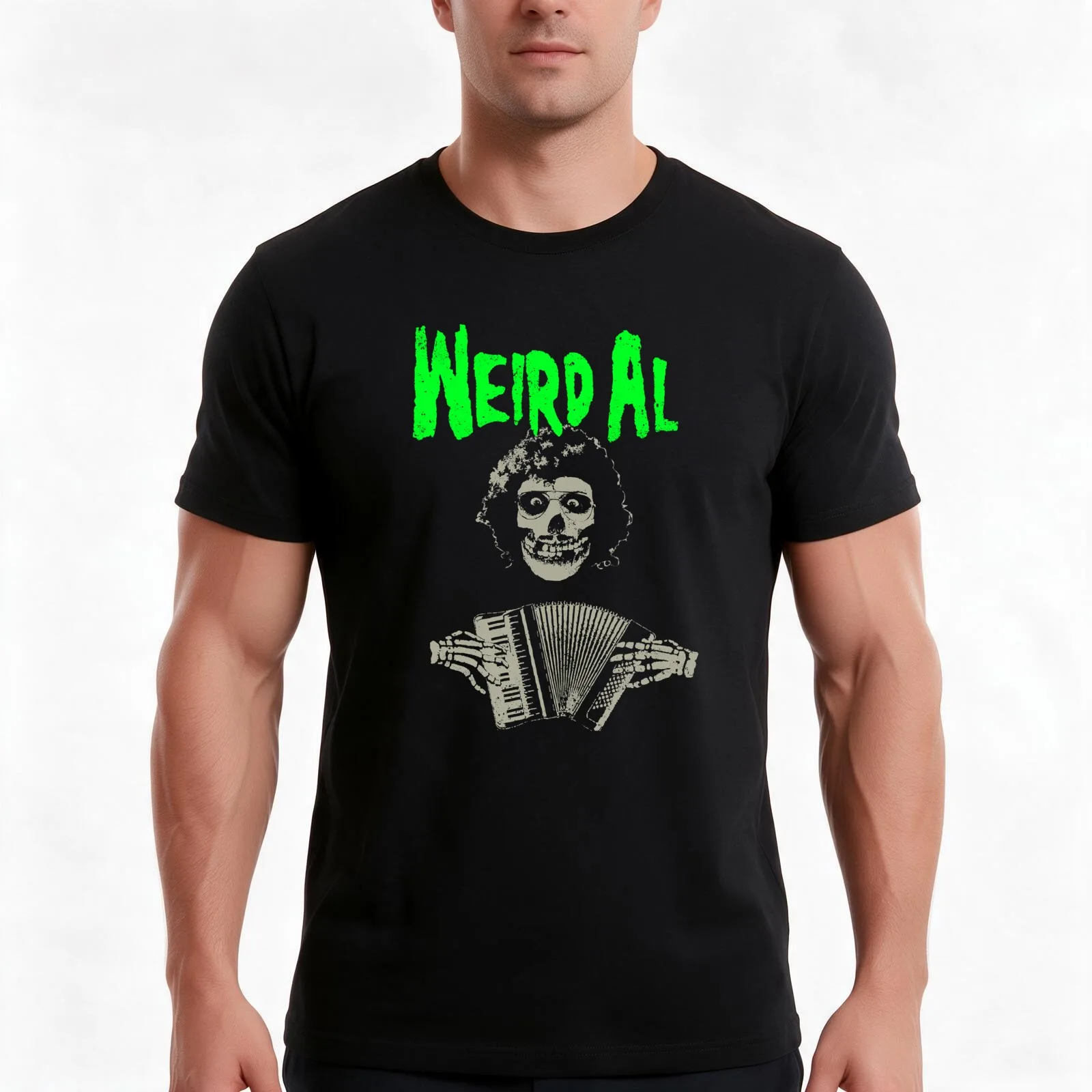Weird Al meets the Misfits with Accordion T-Shirt Summer Casual Cotton Tee Oversized Streetwear Tops Vintage Graphic Print