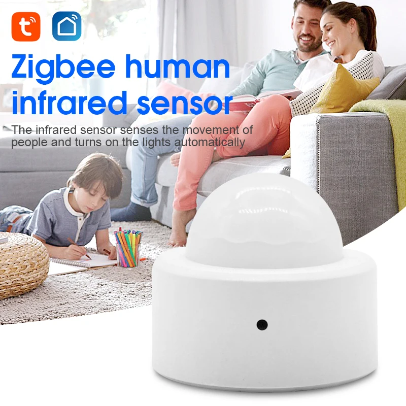 Tuya Zigbee PIR Motion Sensor Mini Smart Human Body Movement Infrared Wireless Detector Home Security Alarm Work With Gateway