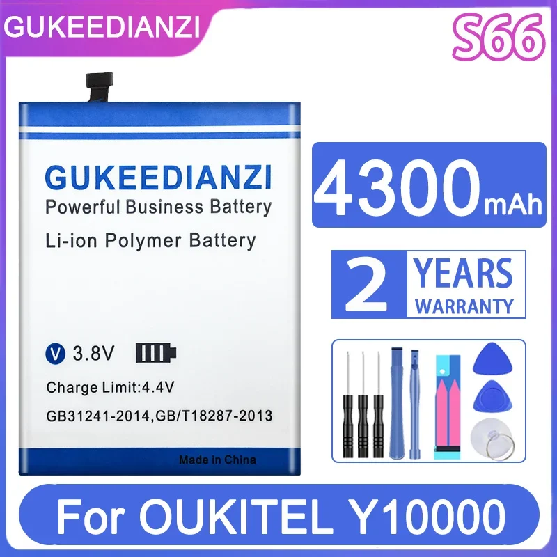 

GUKEEDIANZI Replacement Battery S66 4300mAh For OUKITEL Y10000 Mobile Phone Batteries