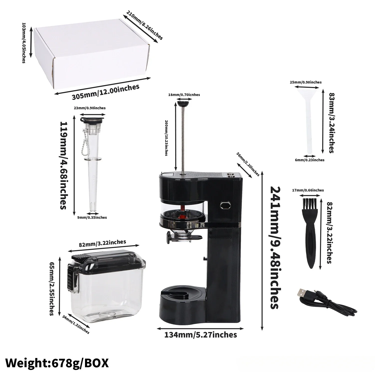 New Integrated Electric Grinding Filler Machine King Size Cone Herb Tobacco Professional Filling Spice Crusher Smoking Accessory