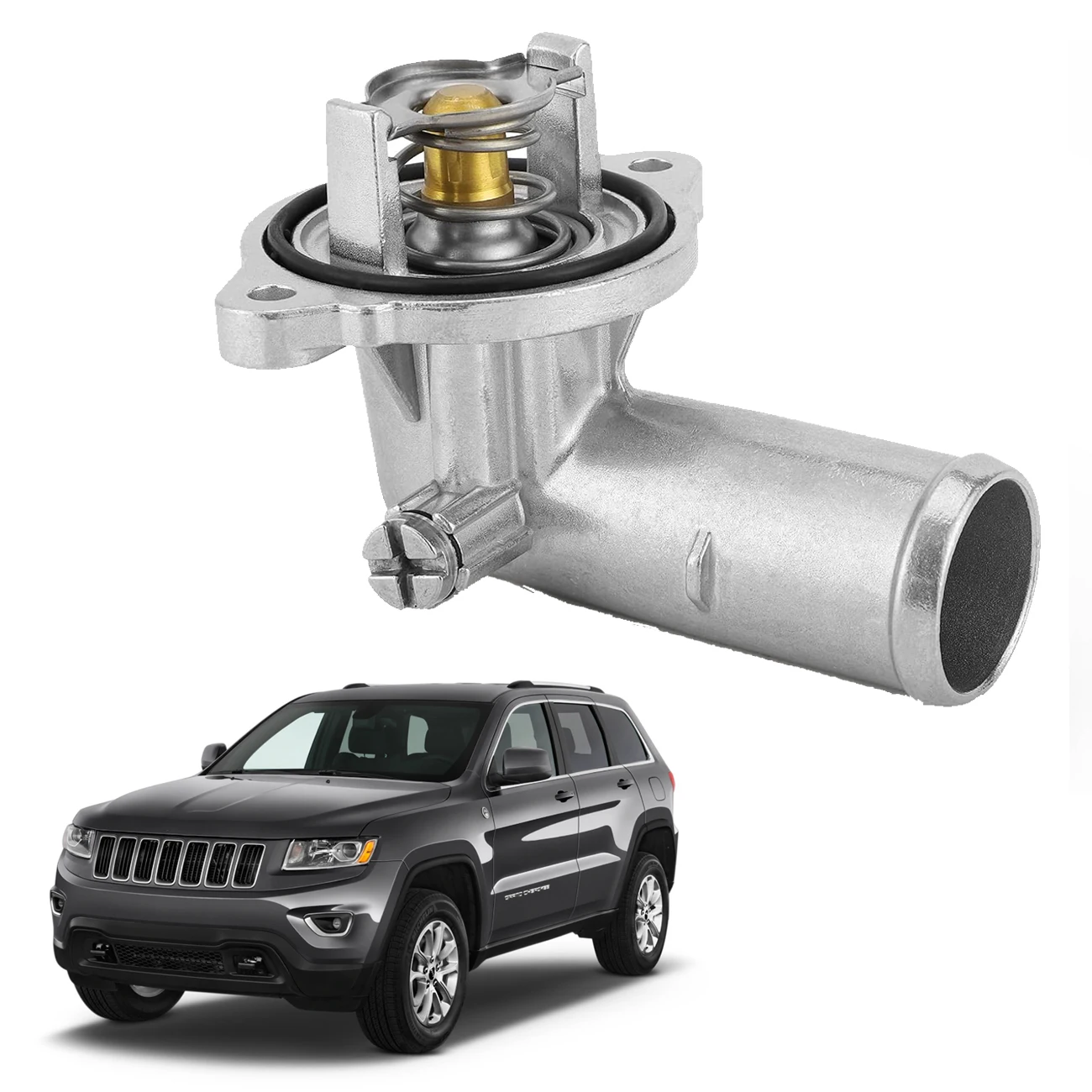 

Aluminum Thermostat Housing Assembly For Jeep Grand Cherokee Wrangler Wrangler JK 2018 For Dodge Durango 5184651AH 05184651AG