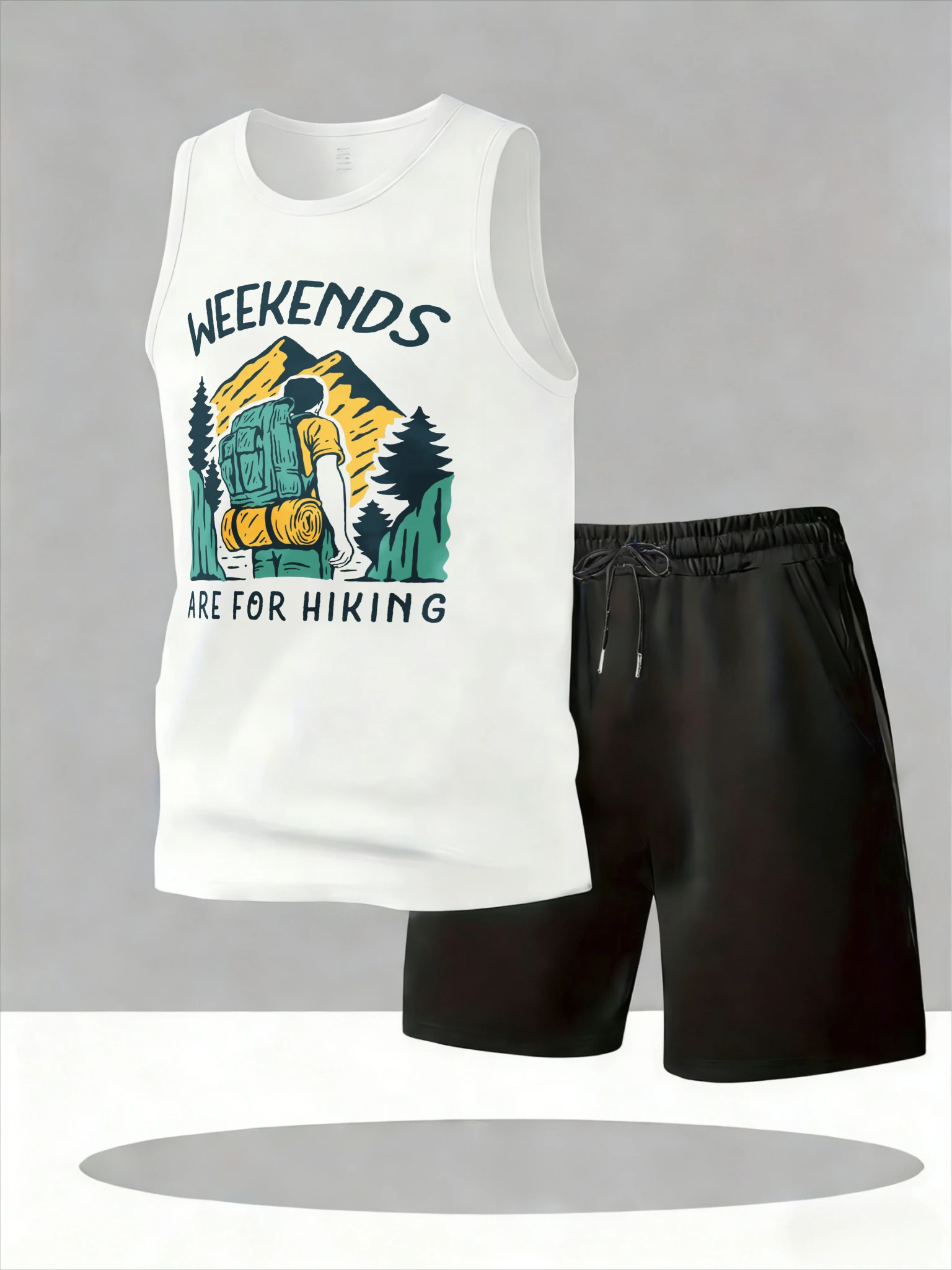 

Men's Tank Top Sets 2026 Summer Quick drying sports oversize beach crewneck Breathable men's chandals running Sportswear