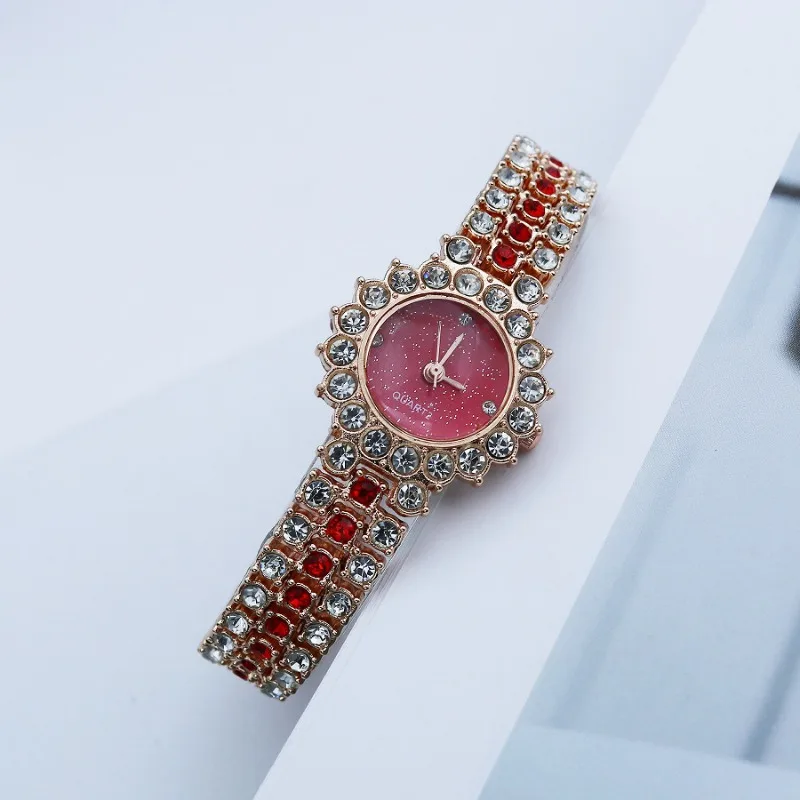 

Золотые роскошные часы, женские кольца, ожерелье, серьги, стразы, модные наручные часы, повседневные женские часы-браслет, комплект ювелирных изделий