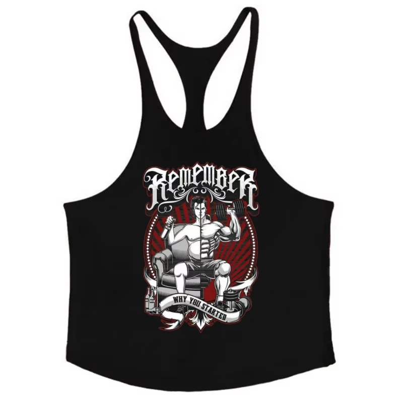 

2025 New Men's Motivational Gym Stringer Vest - Sleeveless Cotton Bodybuilding Tank Top, Fitness Shirt for Jogging & Training