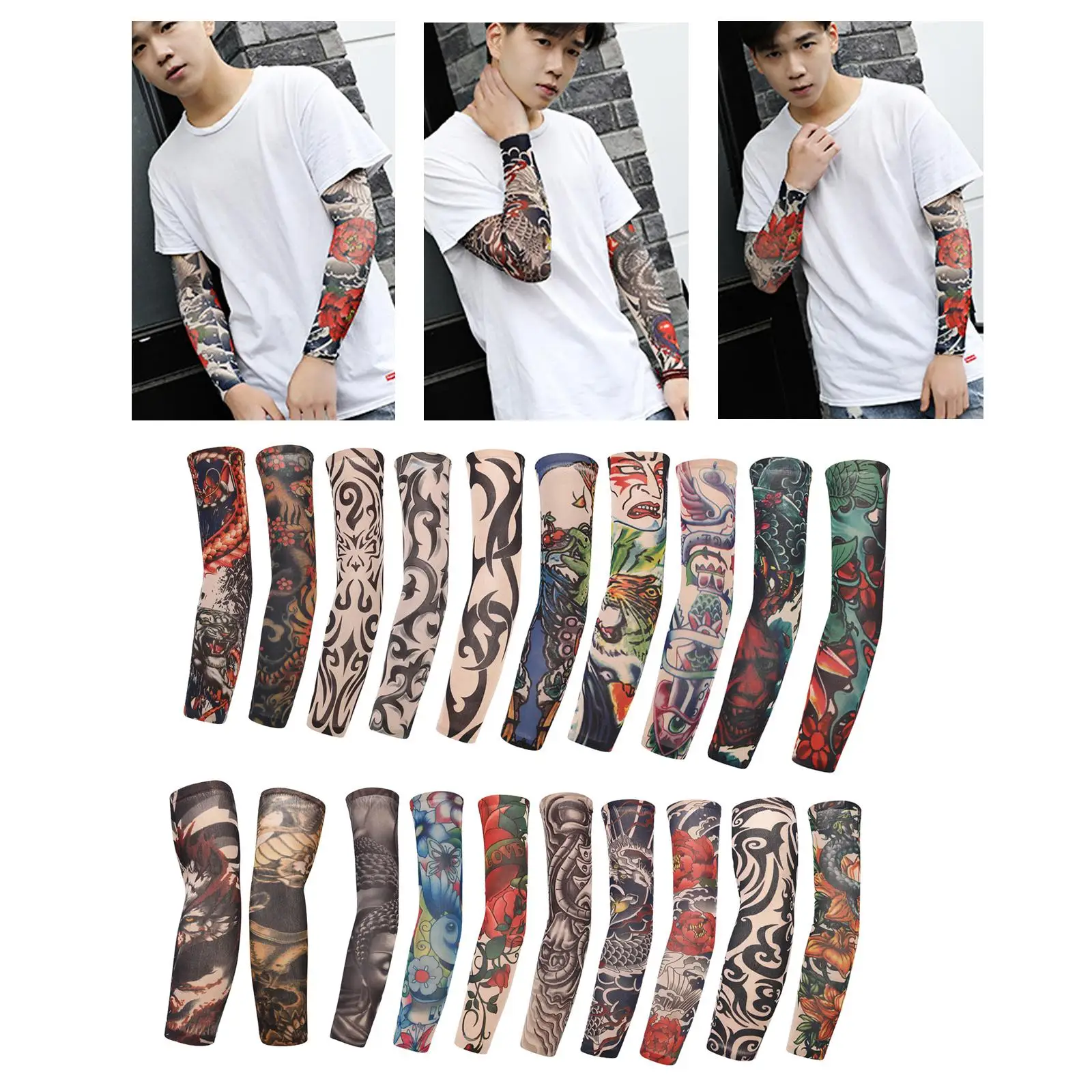 Kühlende Armstulpen Tattoo Cover Up Sonnenschutz für Radfahren im Freien Jugendliche