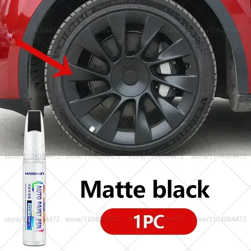 Car Wheel Hub Paint Pen For Tesla Model S Y 3 X  Rim Scratch Repair Marker Waterproof Touch Up Pen Matte Black Grey Silver