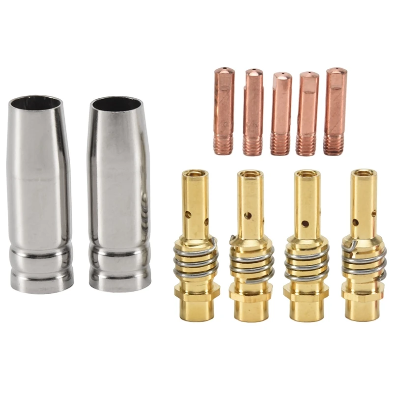 

11 PCS MB15AK MIG Welder Consumable Accessory Welding Torch Of Conical Nozzle Gas Nozzle Holder(0.6Mm 0.8Mm 1.0Mm )