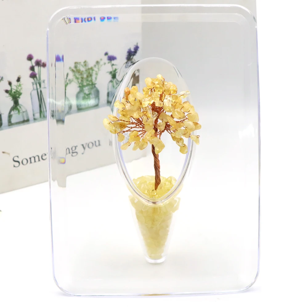 

Frame Flower Tree of Life Clear Acrylic Natural Crystal Small Tree Reiki Healing Modern Art Vases Home Decor Decorative Bookshel
