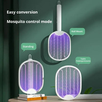 1pc New Mosquito Killer Lamp USB Rechargeable Electric Foldable Mosquito Killer Racket Fly Swatter 3000V Repellent Lamp