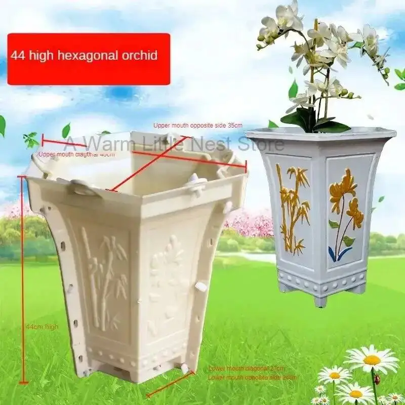 Cement European Mold Pot Homemade Reusable Flower Pot Tall Orchid Pot Concrete Cast-in-place Bonsai Plastic Construction Mold