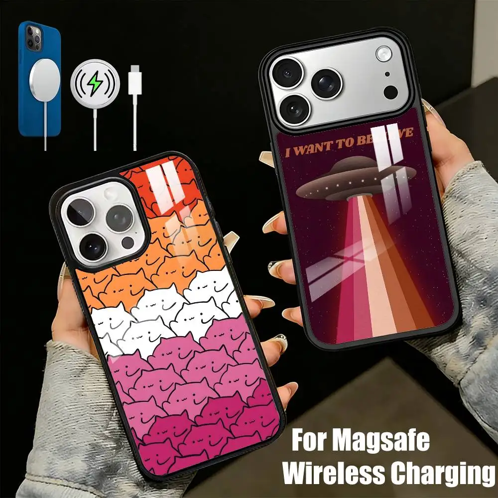 

Lesbian Colorful Panting Phone Case For iPhone17,16,15,14,13 Plus,Pro Max Magnetic For Magsafe Wireless Charging