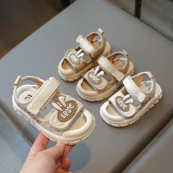 Sandali da bambino per bambini estate nuovo colore kaki testa di cartone animato ragazzi ragazze scarpe Casual Beige morbido antiscivolo sandali per bambini