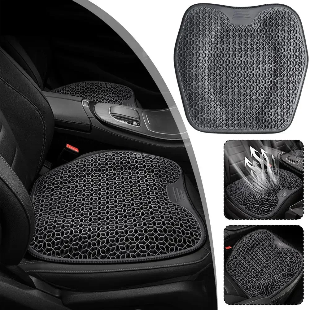 Ergonomic Honeycomb Gel Seat Pad Black, Breathable Washable Cool Cushion, Ideal for Home Office Car & Gift Giving