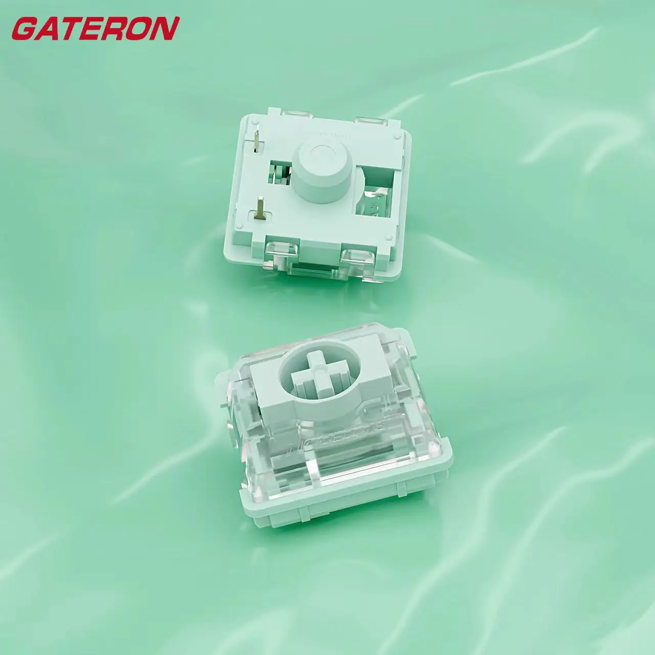 GATERON KS-33 Low Profile 2.0 Jade Switches for MX Mechanical Keyboard,3 Pin/65gf Tactile/RGB LED/Factory Pre-lubed Switches