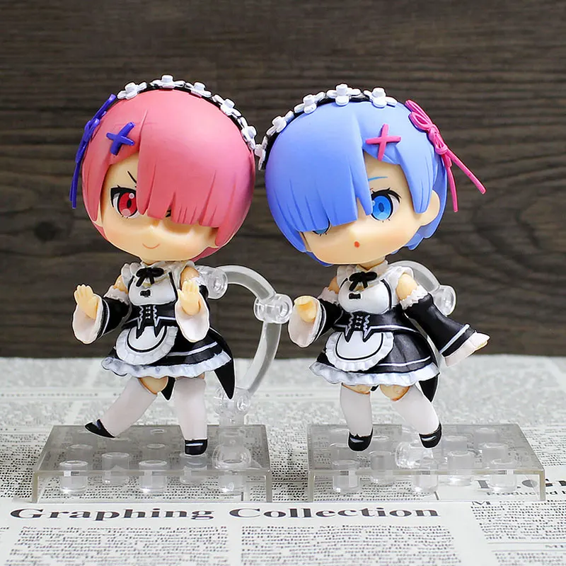 Re Life in a different world from zero Action-figure 10cm Q version Rem Ram wave PVC model figures toy collection gift AD05