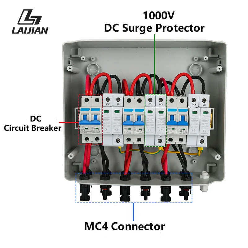 2025 Hot Sale IP67 DC 1000V PV Combiner Box for Power Distribution Equipment Accommodating 8-32 Strings