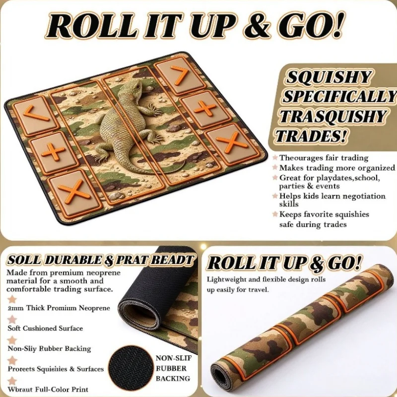 Squishy Trading Pad - Soft Surface Exchange Pad, suitable for trading activities. Collection display table pad. Portable desktop