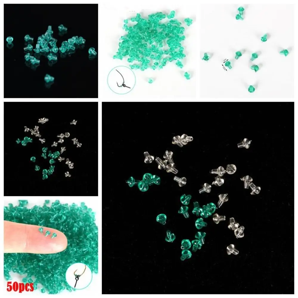 50Pcs Screw Chod Rigs Fishing Hook Bait Stopper Rubber PVC Fishing Bait Screws Fishing Hook Beads Fishing Accessories