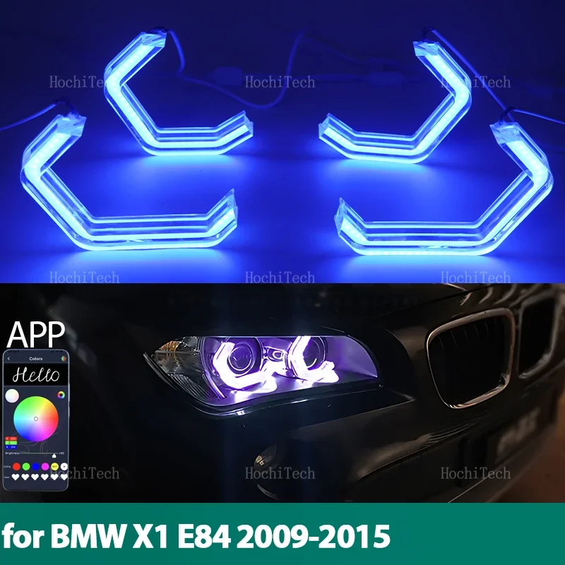 

Приложение с дистанционным управлением в стиле M4 RGB Ring Angel Eyes Светодиодное кольцо для BMW X1 E84 2009 2010 2011 2012 2013 2014 2015 Ксеноновая фара
