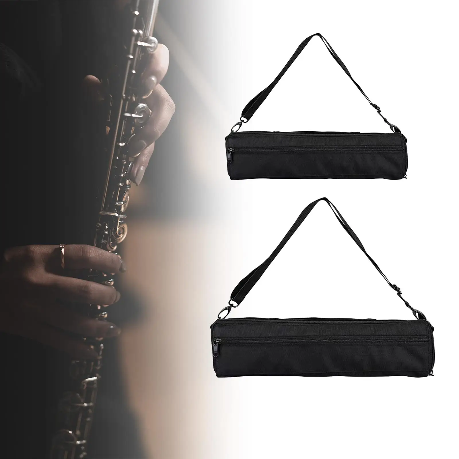 Flute Carry Case Prevent Scratching Exterior Pocket Plush Inside Flute Protect