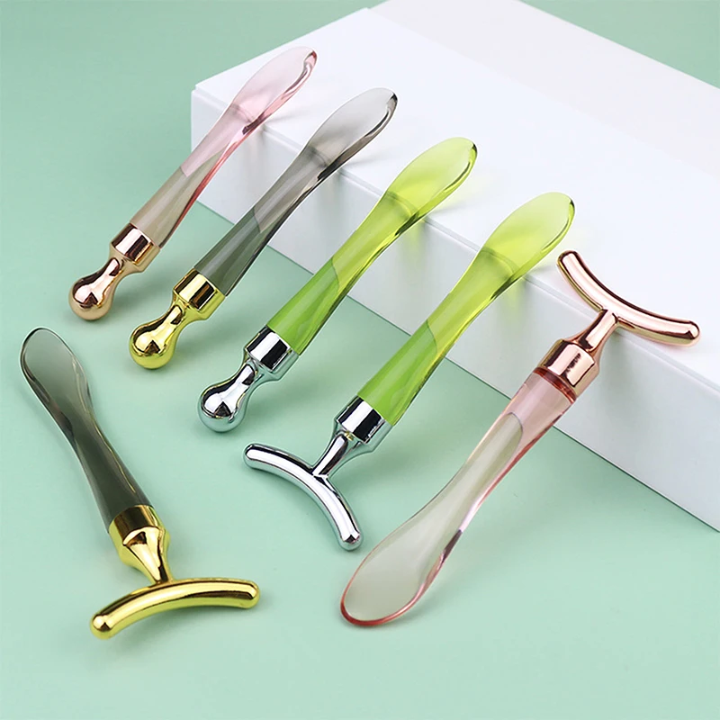 

Metal Fishtail Face Massage Stick Anti Wrinkle Eye Cream Applicator Mask Mixing Spatulas Scoop Eyes Massage Beauty Bar Facial Ca