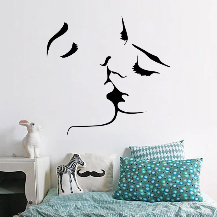 

57*55cm Kissing Personality Creative Living Room Bedroom Decorative Stickers Valentine's Day Stickers Mural Wall Stickers 2760