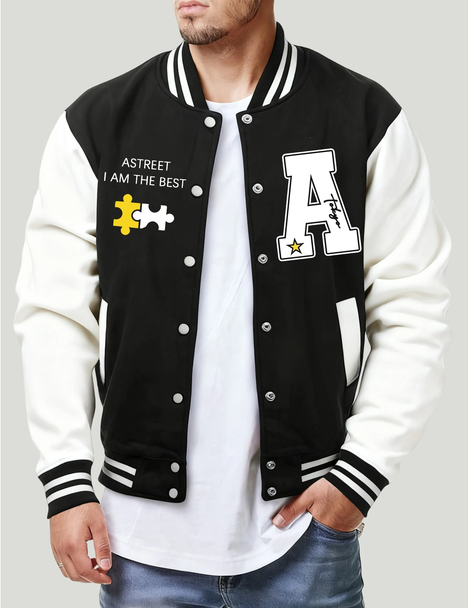 

Usa I Am The Best Print Men Jacket Vintage Loose Streetwear Hip Hop Pocket Clothes Fashion Coat Unisex New Casual Clothing