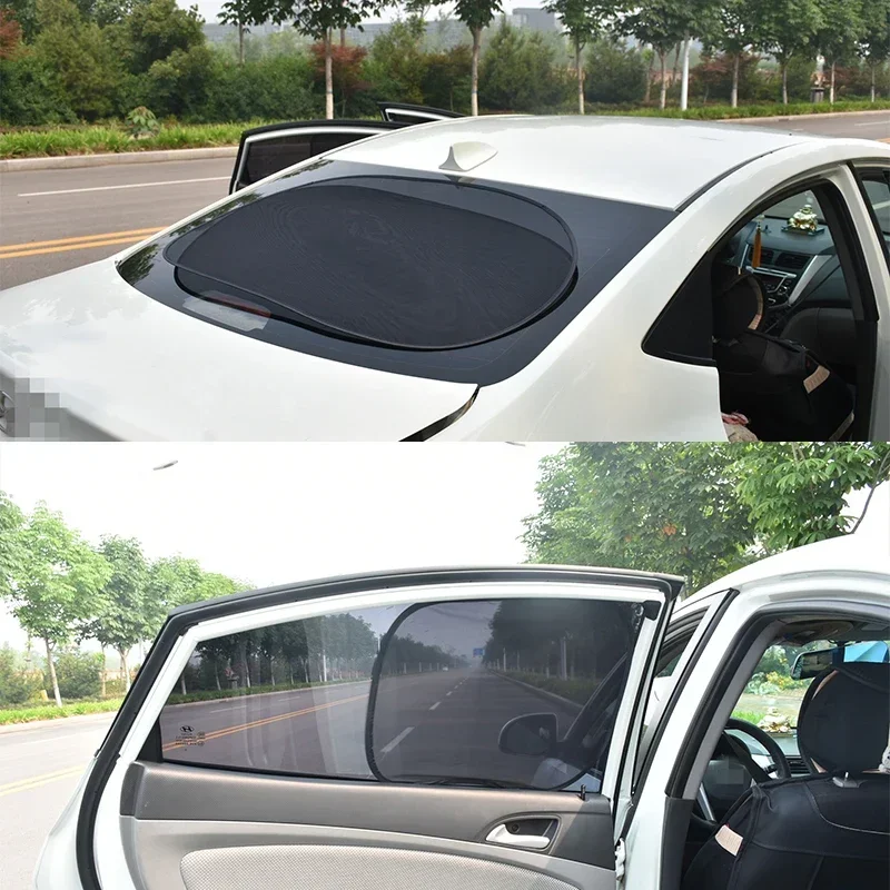 1/5 Uds. Parasol para ventana de coche, protección solar UV, cortina de ventana negra delantera y trasera para coche, accesorios para sombrillas de malla de vidrio lateral