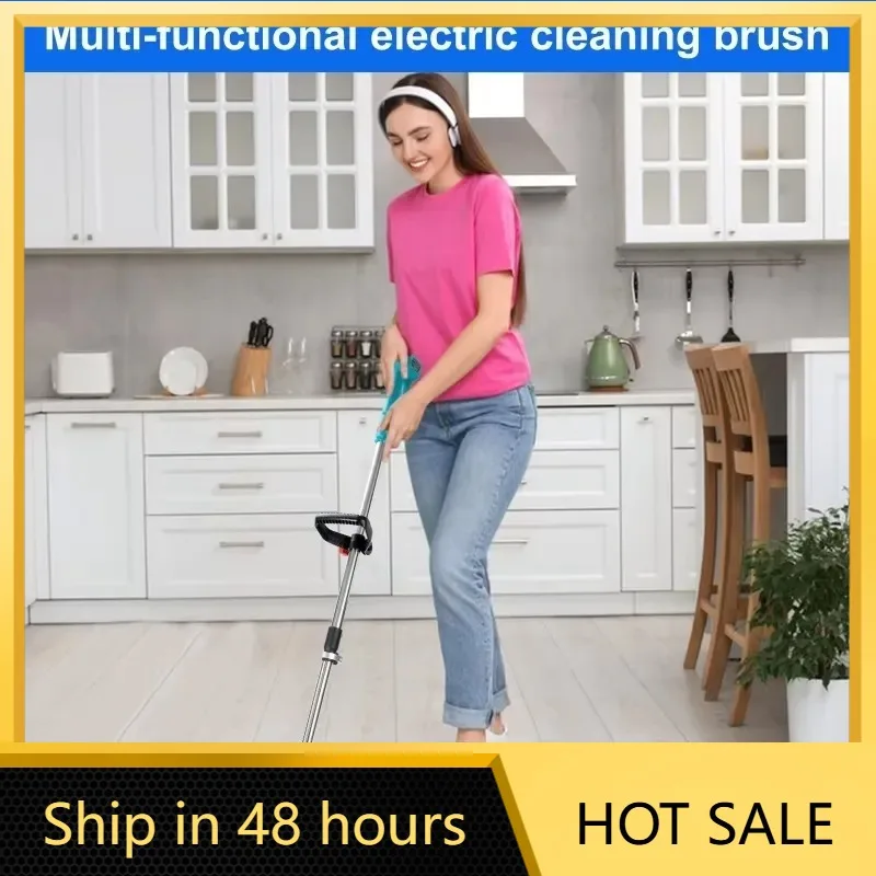 Heimerdinger Cordless Cleaning Brush Multi-Surface Adjustable Speed 60dB Quiet Interchangeable Brush Heads, No battery