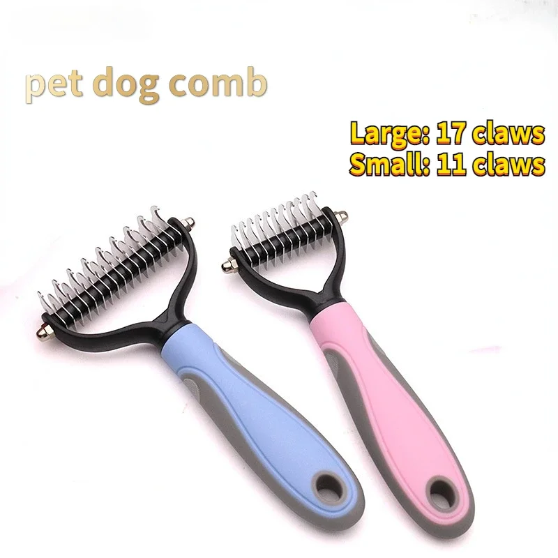 

Pets Fur Knot Cutter Grooming Tools - Double Sided Cat Hair Removal Comb Brush