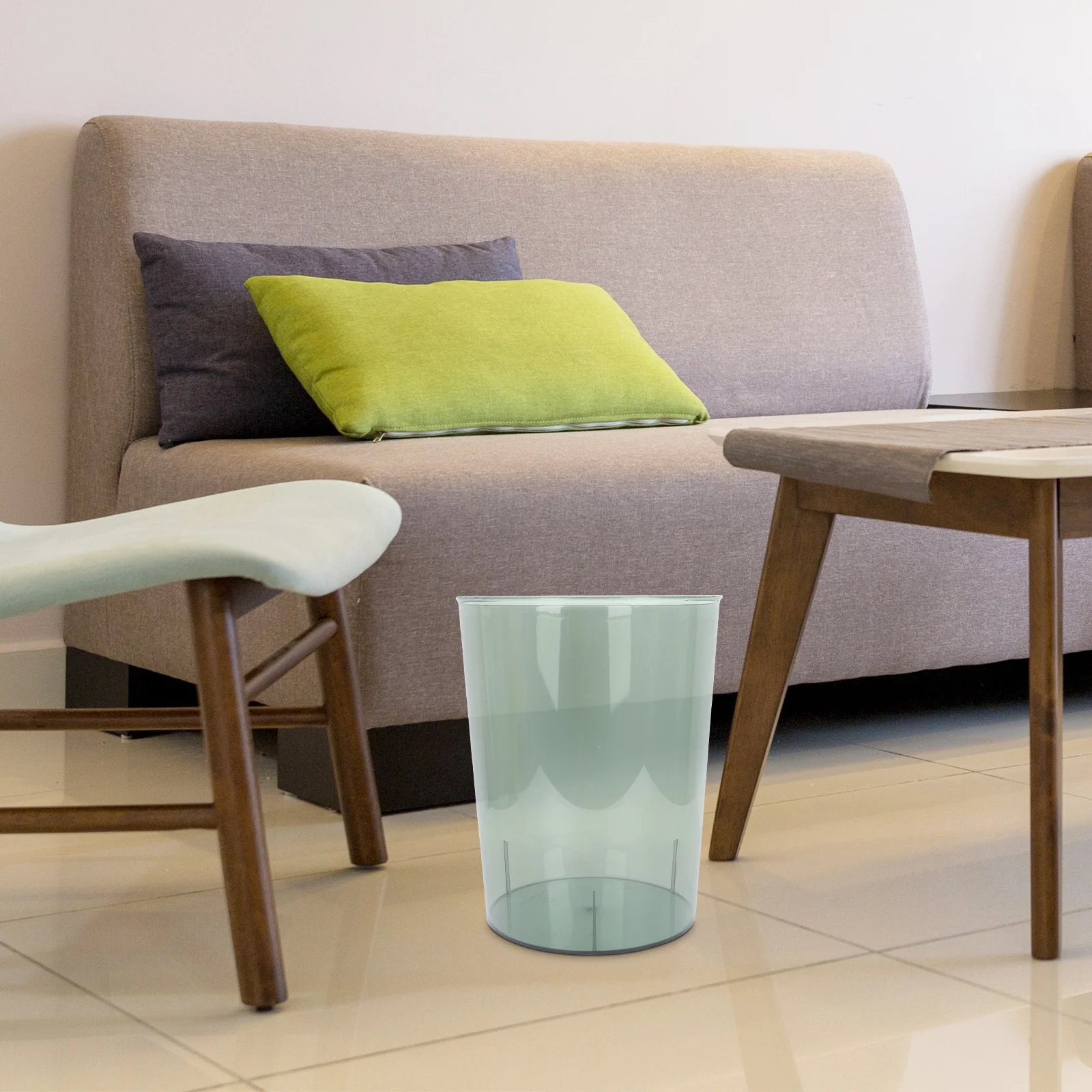 

Transparent Round Garbage Can Fine Craftsmanship Office Kitchen Bathroom Waste Organizer Bin Office Trash Can