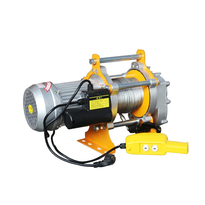 

Durable Mini Electric Hoist Winch Single/Double Speed Steel Construction Wire Rope Sling for Loading Restaurants Hotels