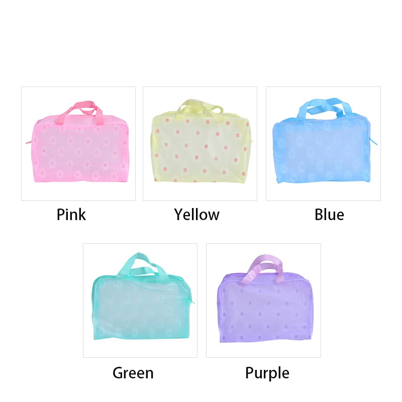 Portable Travel Toilet Bag Cosmetic Bags Large Capacity Transparent Plastic Cosmetic Storage Bag for Men and Women