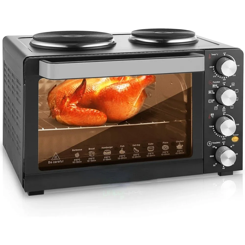 Convection Oven - 1400 Watt Countertop Turbo, Rotisserie Roaster Cooker with Grill