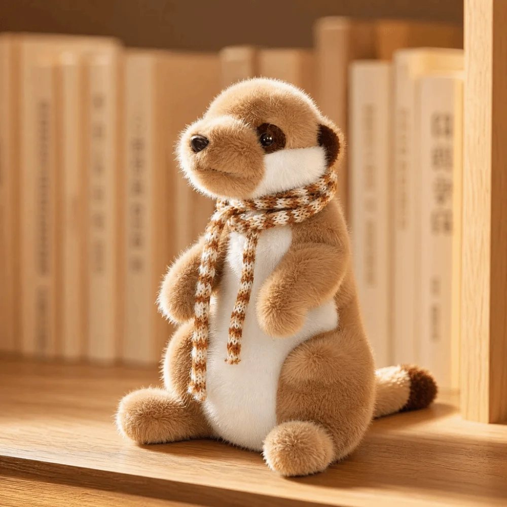 Standing Soft Fluffy Meerkat Weighted Pellet Detachable Scarf Meerkat High-quality Comfort Simulated Suricate Room Decor