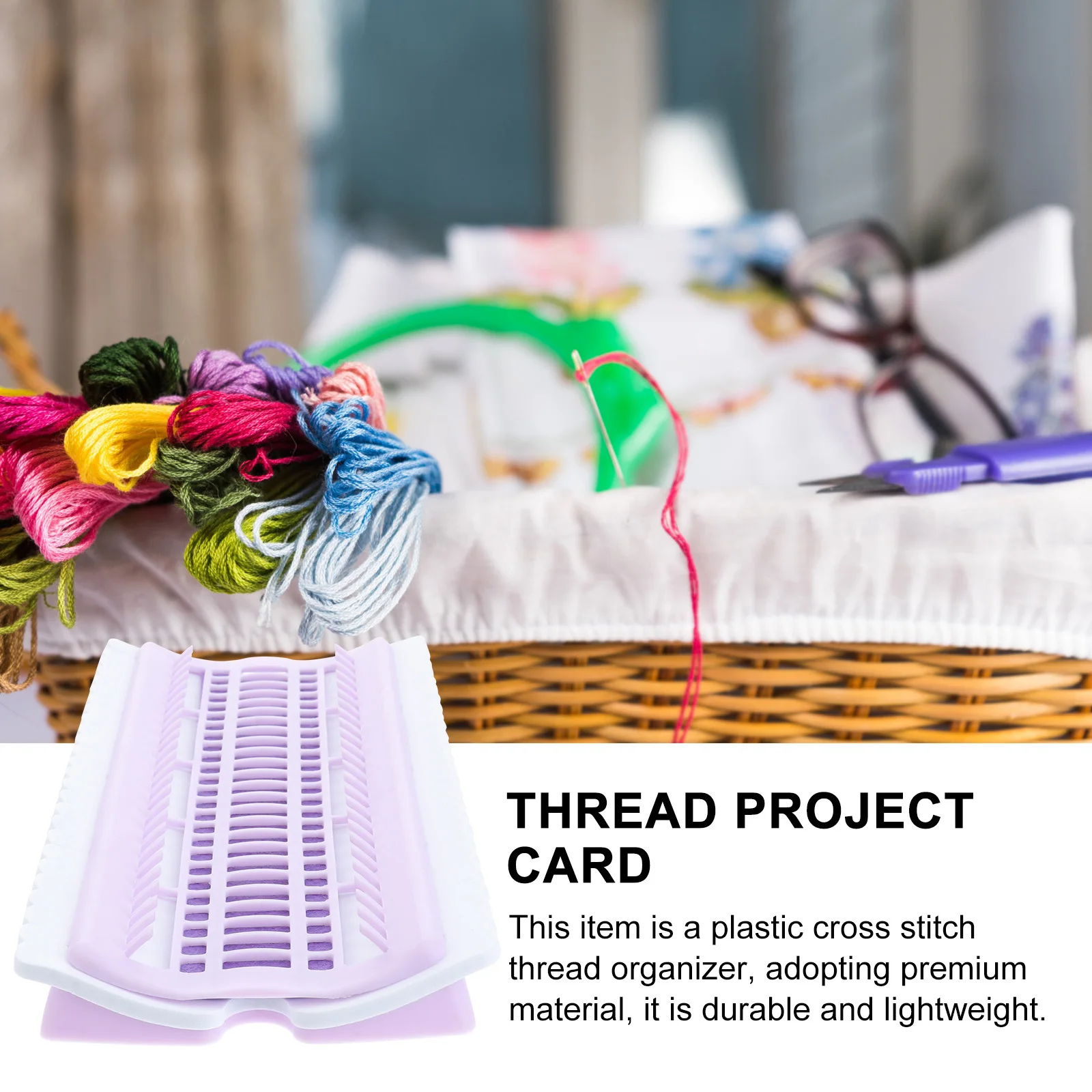 

Cross Stitch Thread Organizer 50 Holes Plastic Floss Holder Mini Needle Arranger for Organized Cross Stitching White