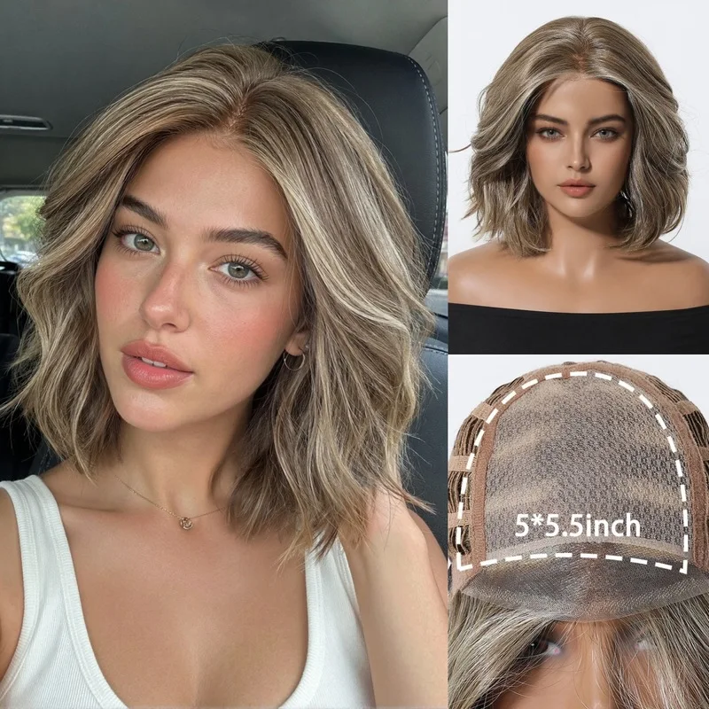 Imported silk wig women wavy breathable age-reducing and designed for a full head cover with no glue required