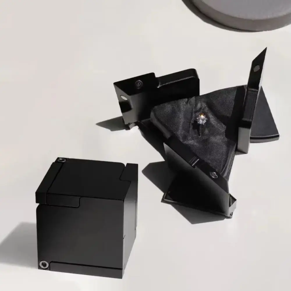 New Rotating Kinetic Energy Ring Box Cool Portable Mechanical Deformation Jewelry Box Cube Boxes Jewelry Storage Box