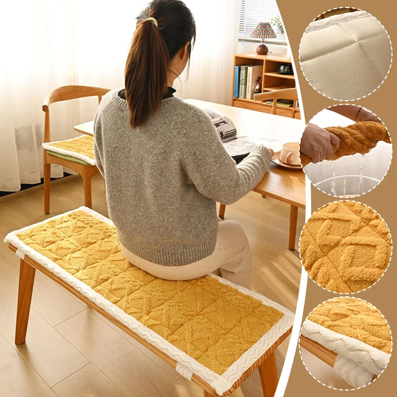 2027 Multi-sizes Plush Bench Cushions With Lace-up Chair Seat Sofa Bay Window Cushions Restaurant Garden Bench Seat Swing Seat P