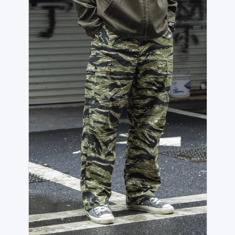

Non Stock Ripstop Tiger Stripe Camo Trousers Multi-Pocket Camouflage Cargo Pants