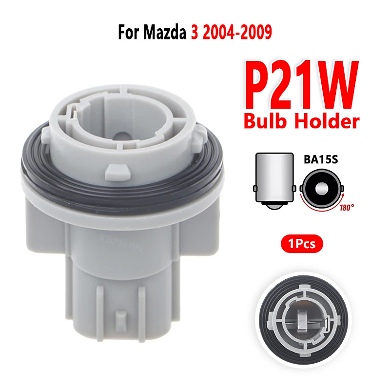 For Mazda 3 Headlight Corner Light Socket 1156 P21W Bulb Holder Car Lamp Base Accessories 2004 to 2009 1 Pcs