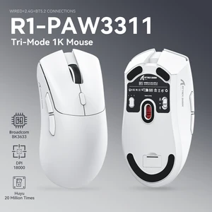 Mouse Gaming Bluetooth Attack Shark R1 - Tingkat Polling 1000 Hz, 18000 DPI (PAW3311), Koneksi Rangkap Tiga, Berkemampuan Makro 10 penjualan seks terbaik sayang - №