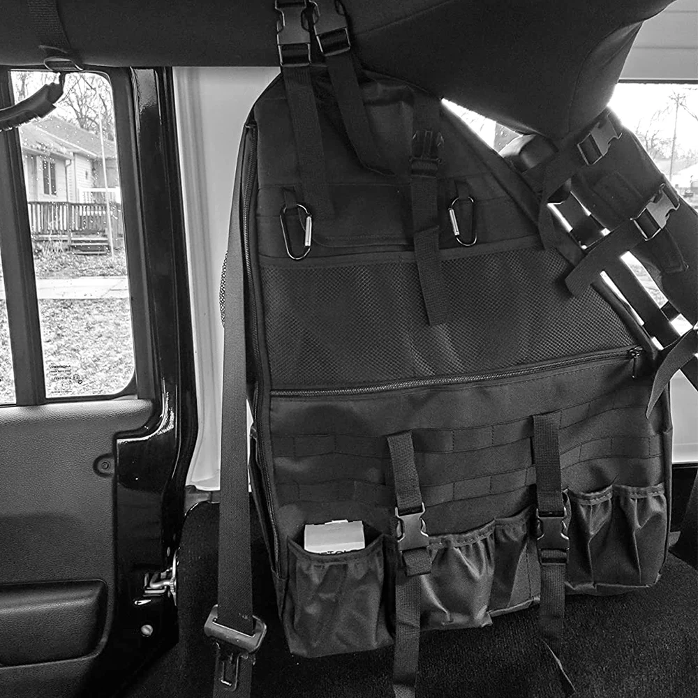 For Wrangler JK Rubicon 4-Door 2007-2019 JL JK JKU Roll Bar Storage Bag Cage Multi-Pockets Organizers Cargo Bag Saddlebag