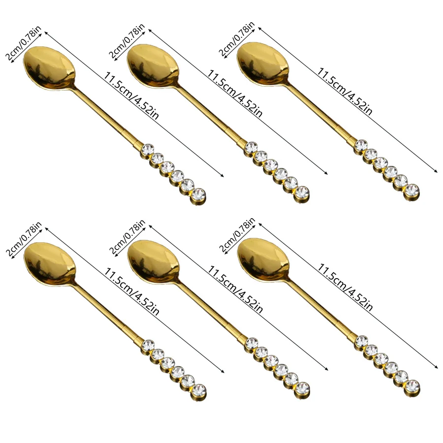 6-piece spoon set, coffee spoon, dessert fruit spoon, festive table spoon.