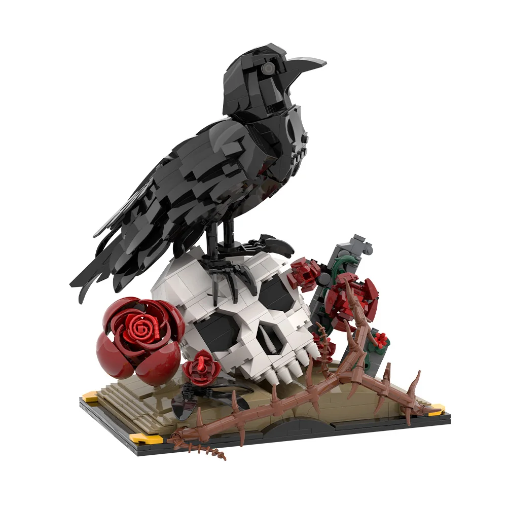 Gobricks MOC Raven Gothic Flower Building Blocks