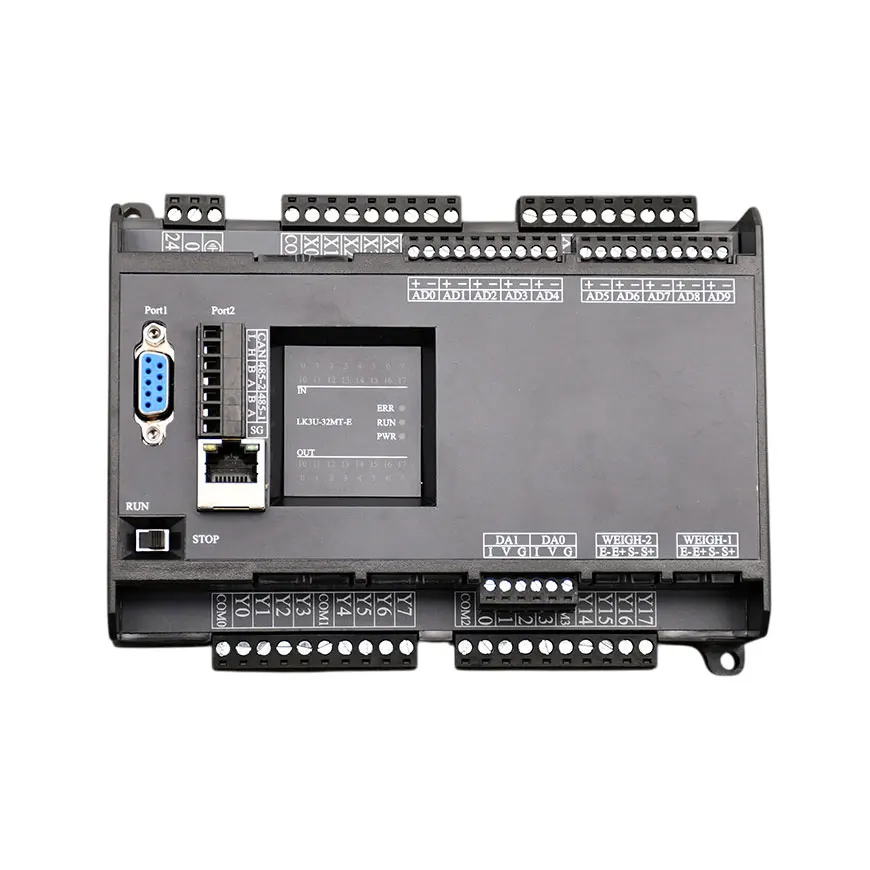 

LK3U-32 PLC Industrial Control Board 16 input 16 output 10AD2DA Ethernet Port RS485 8*High-speed outputs