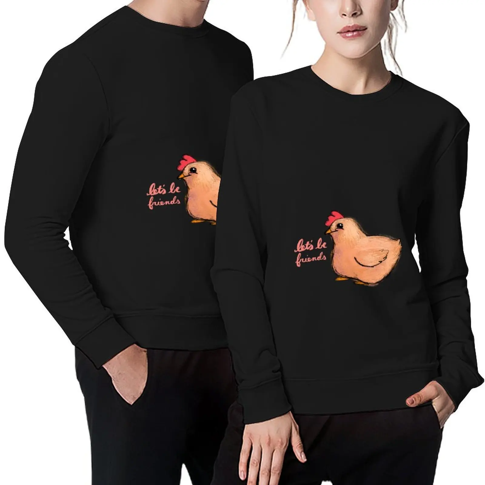 

Let's Be Friends - Vegan Chicken Pullover graphic t shirts men tracksuit tracksuits autumn new products hooded sweatshirt