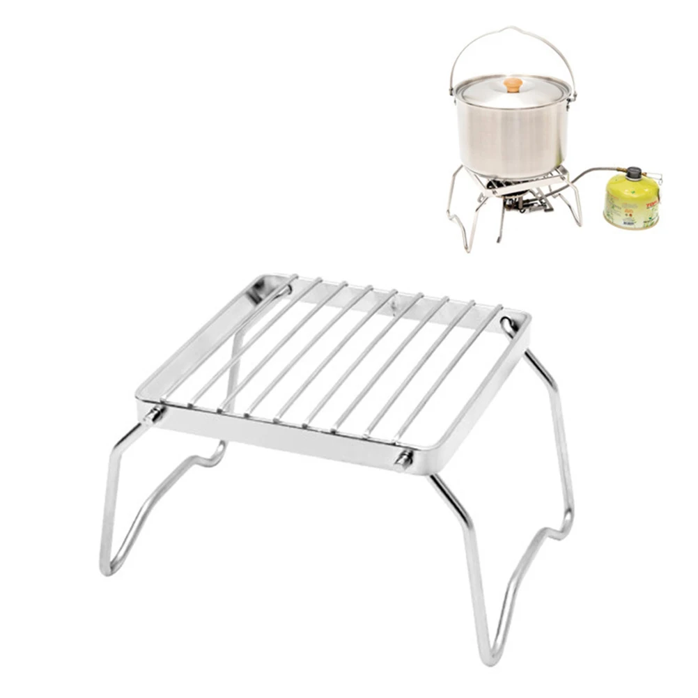 

Portable Barbecue Rack Grill Folding Double Stainless Steel Camping Grills Travel