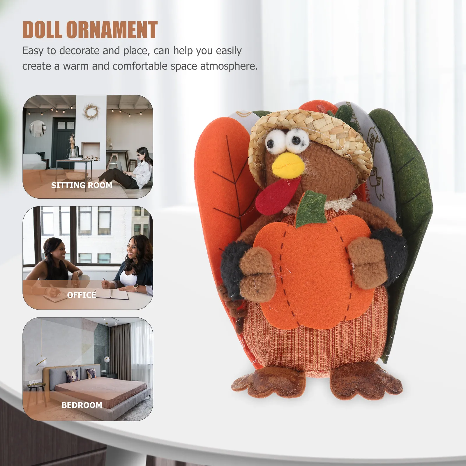 

1Pcs Pumpkin Turkey Decoration Chic Creative Home Table Ornament Festival Party Gift Decoration for Warm Cozy Atmosphere