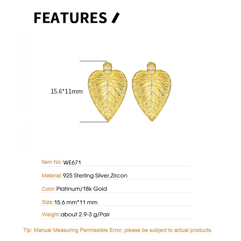 F.I.N.S الملمس الأصلي زركونيا ليف S925 فضة أقراط حساسة ثقب الأذن ترصيع هيبوالرجينيك غرامة مجوهرات #6